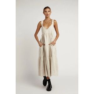 DISSH Amy Natural Linen Cross Back Midi Dress